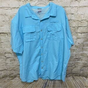Izod Surfcaster Light Blue Breathable Short Sleeve Button U